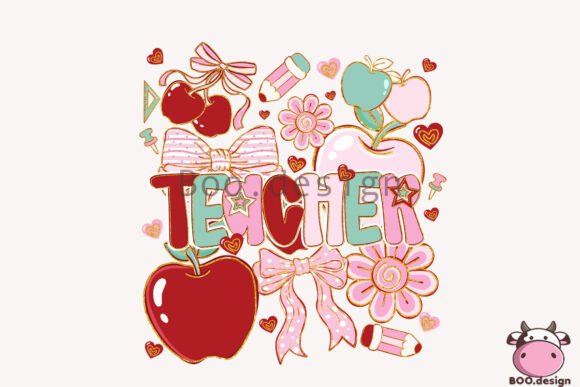 Download Teacher Pink Apple Pencil Bow Clipart - Pen Collection