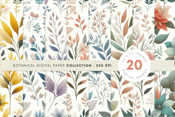 Download Botanical Background Digital Paper V2 - Background Collection