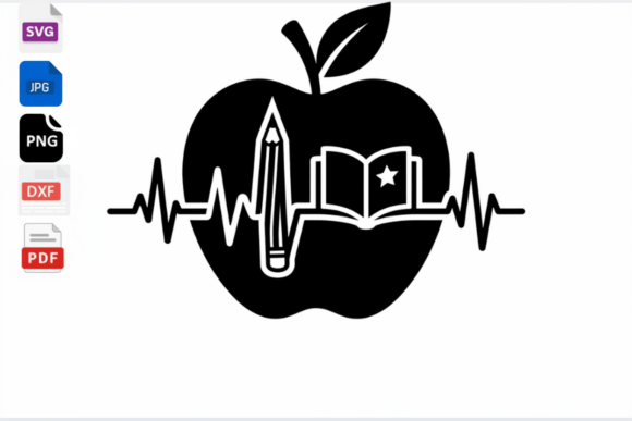 Download Teacher Heartbeat Apple Pencil Book SVG - Pen Collection