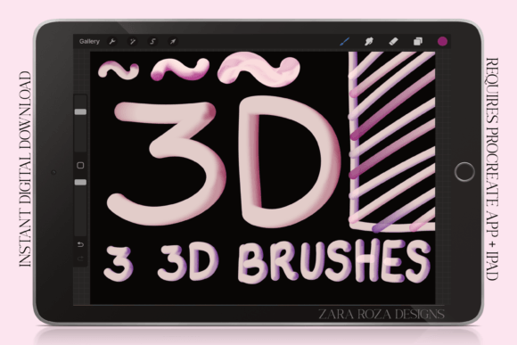 Download 3D Brush Set - Procreate Monoline &amp; Pens - Pen Collection