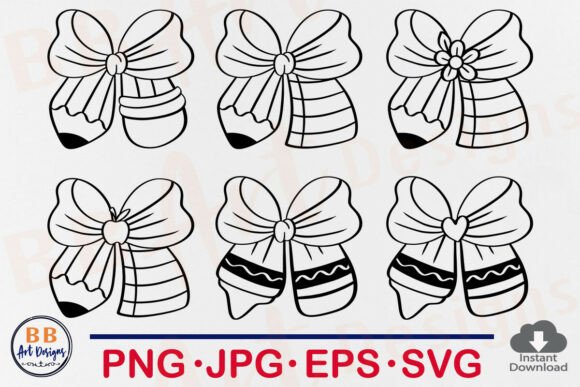 Download Pencil Bow SVG, Coquette Teacher Crayon - Pen Collection