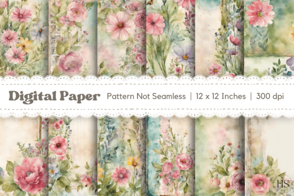 Download 12 Vintage Old Junk Botanical Background - Background Collection