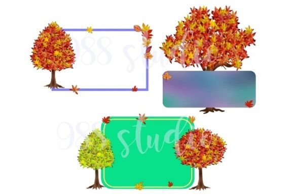 Download Fall Tree Frame Png Botanical Background - Background Collection