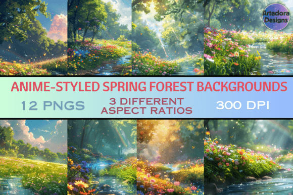 Download Anime Style Spring Forest Backgrounds - Background Collection
