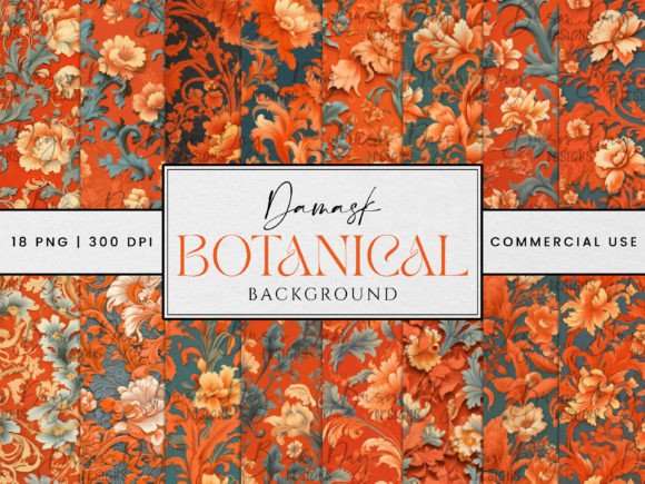 Download Vintage Damask Botanical Background - Background Collection