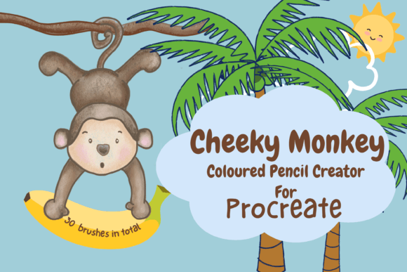 Download Cheeky Monkey Coloured Pencil Procreate - Pen Collection