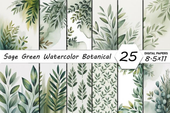 Download Green Watercolor Botanical Background - Background Collection