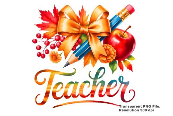 Download Teacher Fall Apple Pencil Bow PNG - Pen Collection