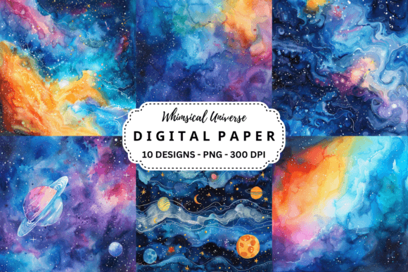 Download Watercolor Whimsical Universe Background - Background Collection