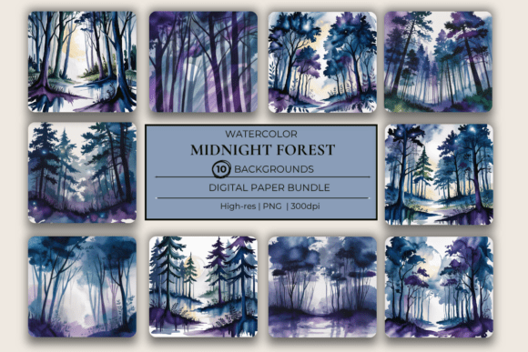 Download Midnight Forest Scene Background Set - Background Collection